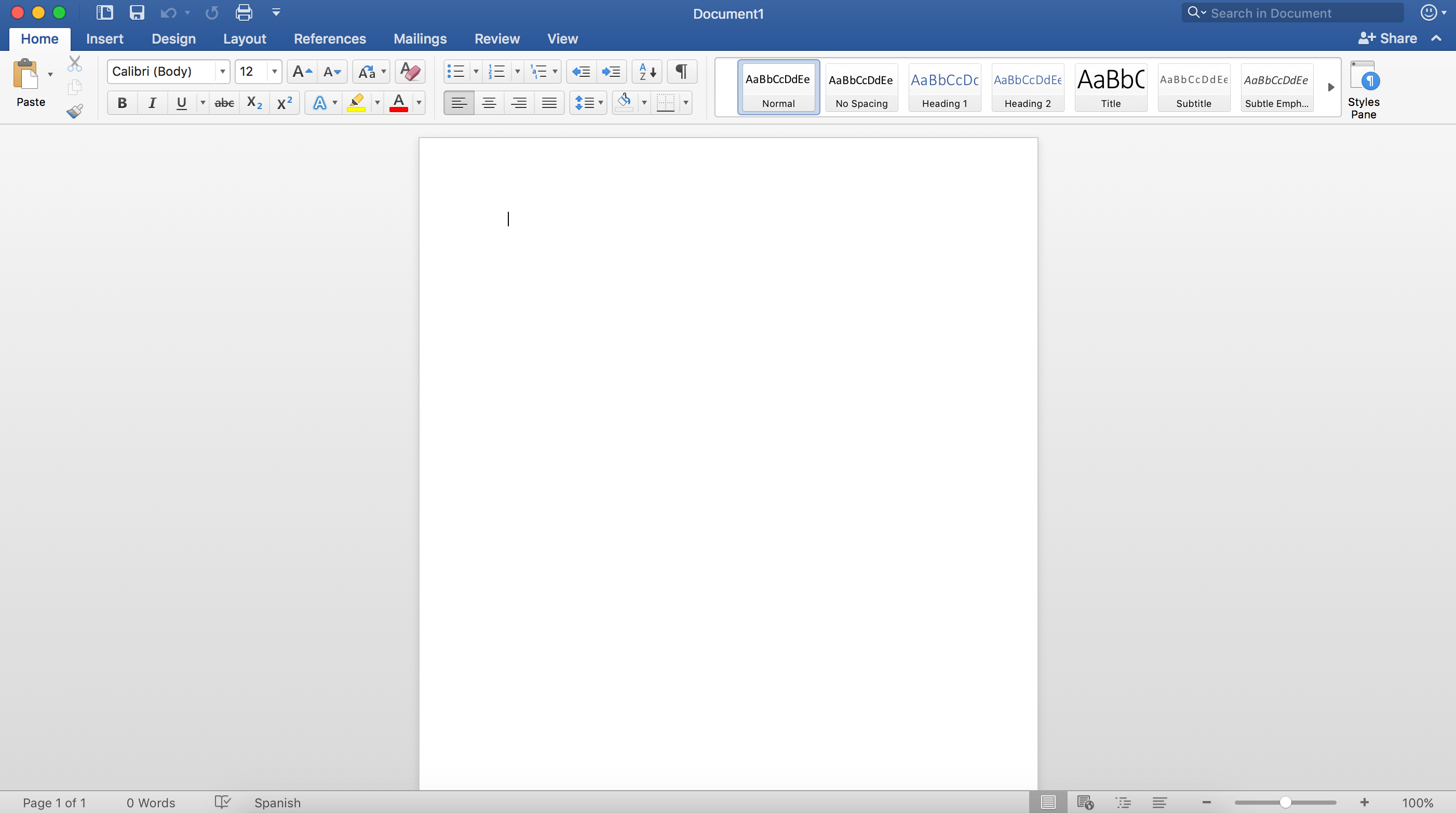 screenshot of Microsoft Word